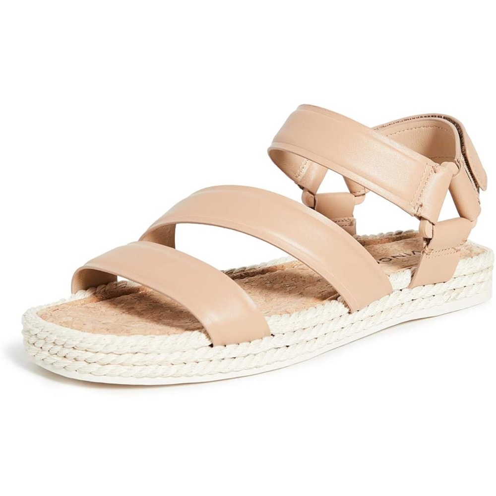 Vince Women Elian Flat Espadrille Sandal Brown US Size 9